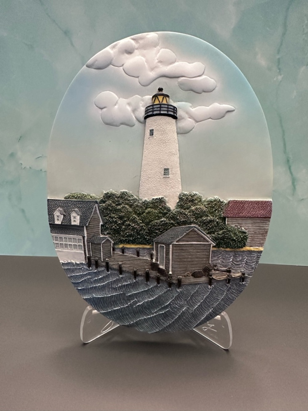 Ocracoke Lighthouse NC Decorative Plate Coastal Nautical Beach Decor